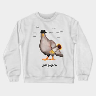 Jazz Pigeon (trans for light backgrounds) Crewneck Sweatshirt